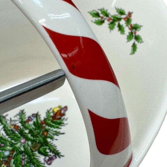 Spode Christmas Tree Peppermint Handle Basket 6.5 in Candy‎ Dish S3324-A20 - Picture 5 of 12